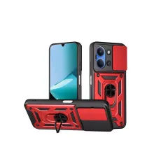 Xiaomi Redmi 15C 4G Pars Lens Yüzüklü Silikon - Kırmızı