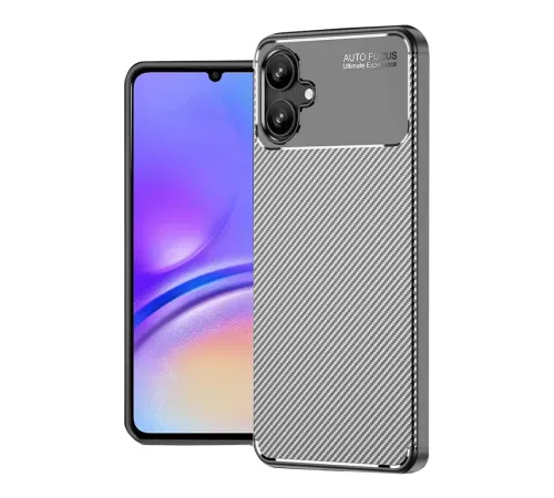 Samsung Galaxy A06 Kılıf Auto Focus Karbon Kapak - Gri