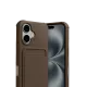 Apple iPhone 17 Kelvin Kartvizitli Silikon - Kahverengi