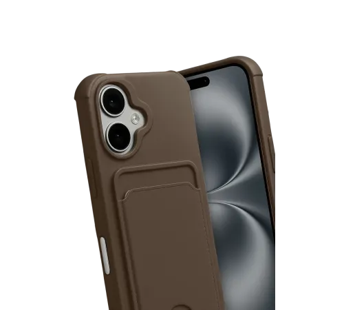 Apple iPhone 17 Kelvin Kartvizitli Silikon - Kahverengi