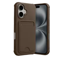 Apple iPhone 17 Kelvin Kartvizitli Silikon - Kahverengi