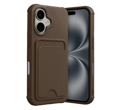 Apple iPhone 17 Kelvin Kartvizitli Silikon - Kahverengi