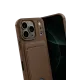 Apple iPhone 17 Pro Kelvin Kartvizitli Silikon - Kahverengi