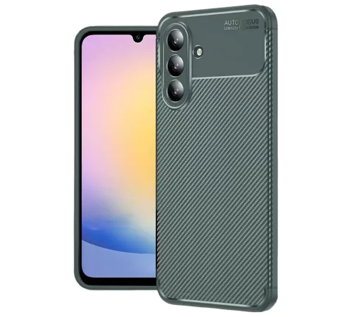 Samsung Galaxy S25 FE Auto Focus Karbon Kapak - Koyu Yeşil