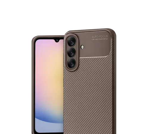 Samsung Galaxy A17 5G Auto Focus Karbon Kapak - Kahverengi
