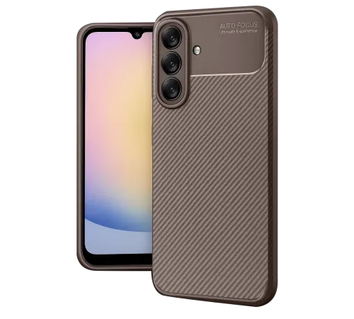 Samsung Galaxy A17 5G Auto Focus Karbon Kapak - Kahverengi