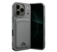 Apple iPhone 17 Pro Kelvin Kartvizitli Silikon - Gri