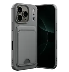 Apple iPhone 17 Pro Kelvin Kartvizitli Silikon - Gri