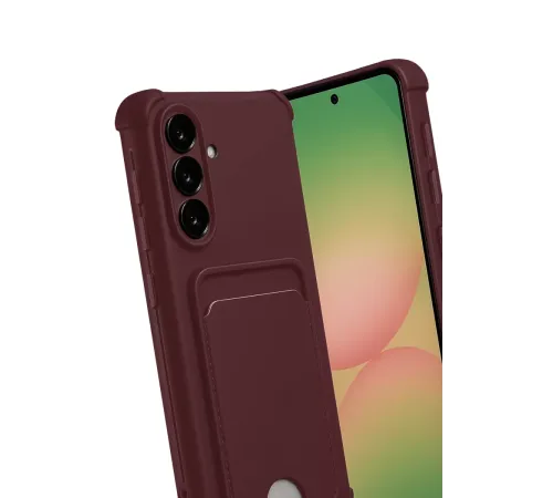 Samsung Galaxy A17 5G Kelvin Kartvizitli Silikon - Bordo