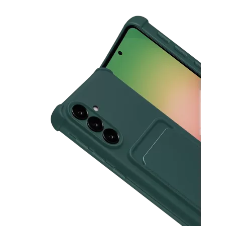 Samsung Galaxy A17 5G Kelvin Kartvizitli Silikon - Koyu Yeşil