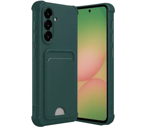 Samsung Galaxy A17 5G Kelvin Kartvizitli Silikon - Koyu Yeşil