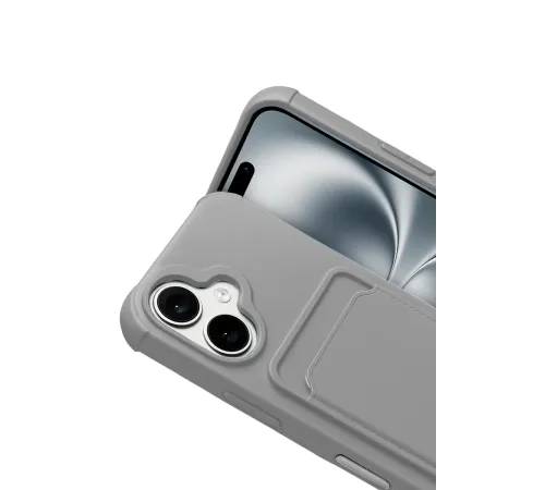 Apple iPhone 17 Kelvin Kartvizitli Silikon - Gri