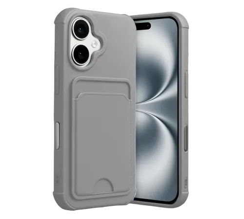 Apple iPhone 17 Kelvin Kartvizitli Silikon - Gri