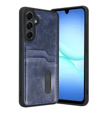 Samsung Galaxy A17 5G Sara Kartvizitli Deri Kılıf - Lacivert