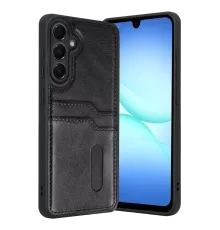 Samsung Galaxy A17 5G Sara Kartvizitli Deri Kılıf - Siyah