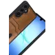 Samsung Galaxy A17 5G Sara Kartvizitli Deri Kılıf - Taba