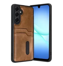 Samsung Galaxy A17 5G Sara Kartvizitli Deri Kılıf - Taba