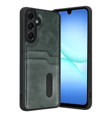 Samsung Galaxy A17 5G Sara Kartvizitli Deri Kılıf - Yeşil