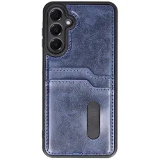 Samsung Galaxy S24 FE Kılıf Sara Kartvizitli Deri Kılıf - Lacivert