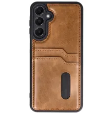 Samsung Galaxy S24 FE Kılıf Sara Kartvizitli Deri Kılıf - Taba