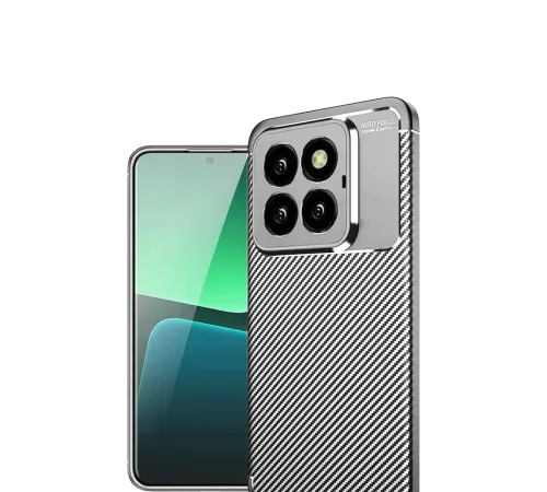Xiaomi Mi 14T Pro Kılıf Auto Focus Karbon Kapak - Gri