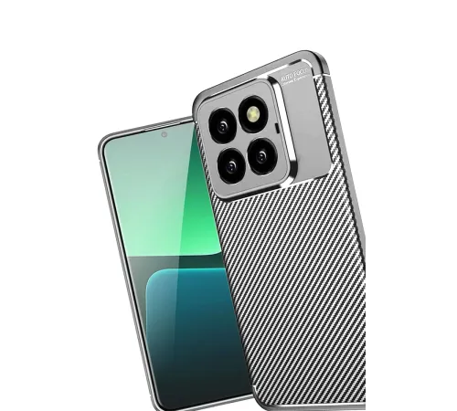 Xiaomi Mi 14T Pro Kılıf Auto Focus Karbon Kapak - Gri