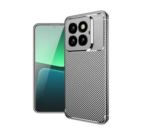 Xiaomi Mi 14T Pro Kılıf Auto Focus Karbon Kapak - Gri