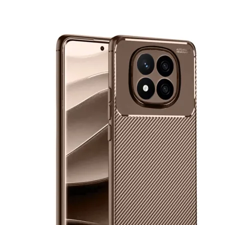 Xiaomi Redmi Note 14 Pro 5G Kılıf Auto Focus Karbon Kapak - Kahverengi