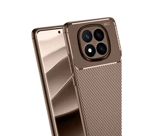Xiaomi Redmi Note 14 Pro 5G Kılıf Auto Focus Karbon Kapak - Kahverengi