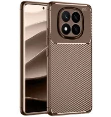 Xiaomi Redmi Note 14 Pro 5G Kılıf Auto Focus Karbon Kapak - Kahverengi