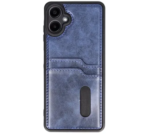Samsung Galaxy A06 Kılıf Sara Kartvizitli Deri Kılıf - Lacivert