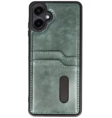 Samsung Galaxy A06 Kılıf Sara Kartvizitli Deri Kılıf - Koyu Yeşil