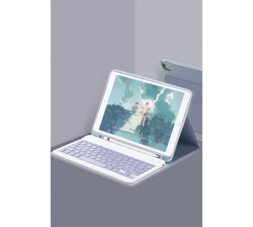 Apple iPad Air 11 (2024) Kılıf KC01 Smart Klavyeli Tablet Kılıfı - Lacivert