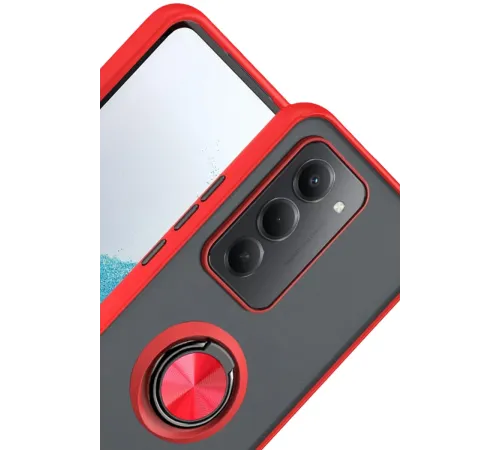 Xiaomi Redmi 15 4G Montreal Yüzüklü Silikon Kapak - Kırmızı