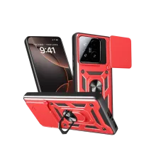 Xiaomi Mi 15T Pars Lens Yüzüklü Silikon - Kırmızı