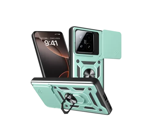 Xiaomi Mi 15T Pars Lens Yüzüklü Silikon - Yeşil