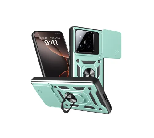 Xiaomi Mi 15T Pars Lens Yüzüklü Silikon - Yeşil