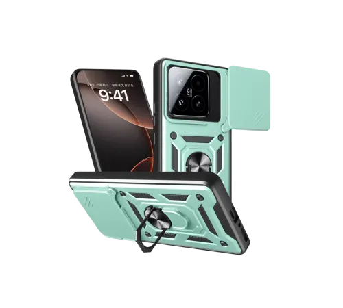 Xiaomi Mi 15T Pars Lens Yüzüklü Silikon - Yeşil