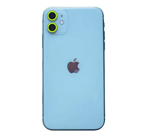 Apple iPhone 11 Neon Fosforlu Kamera Lens - Yeşil