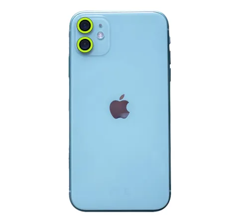 Apple iPhone 11 Neon Fosforlu Kamera Lens - Yeşil
