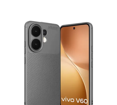 Vivo V60 5G Auto Focus Karbon Kapak - Gri