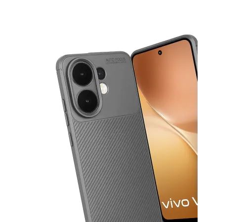 Vivo V60 5G Auto Focus Karbon Kapak - Gri