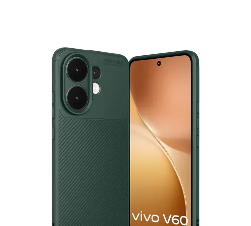 Vivo V60 5G Auto Focus Karbon Kapak - Koyu Yeşil