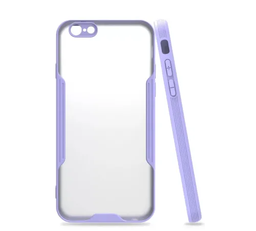 Apple iPhone 6 Kılıf Platin Silikon - Lila