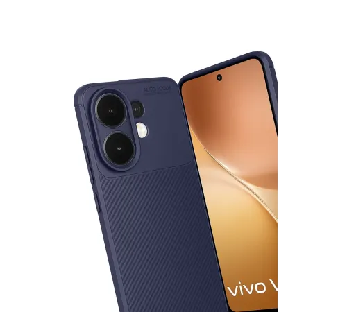 Vivo V60 5G Auto Focus Karbon Kapak - Lacivert