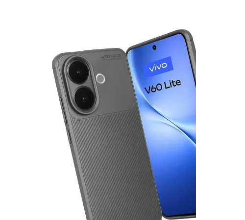Vivo V60 Lite Auto Focus Karbon Kapak - Gri