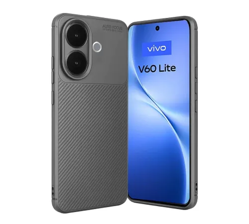 Vivo V60 Lite Auto Focus Karbon Kapak - Gri