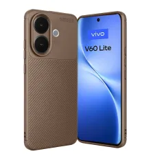 Vivo V60 Lite Auto Focus Karbon Kapak - Kahverengi