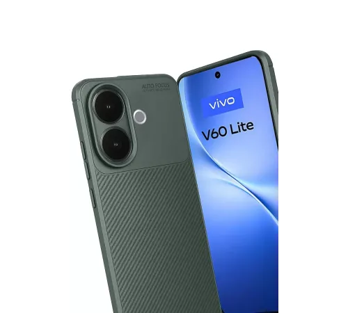 Vivo V60 Lite Auto Focus Karbon Kapak - Koyu Yeşil