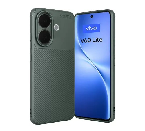 Vivo V60 Lite Auto Focus Karbon Kapak - Koyu Yeşil